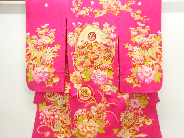 Japanese Kimono / Chirimen Kinsha Silk